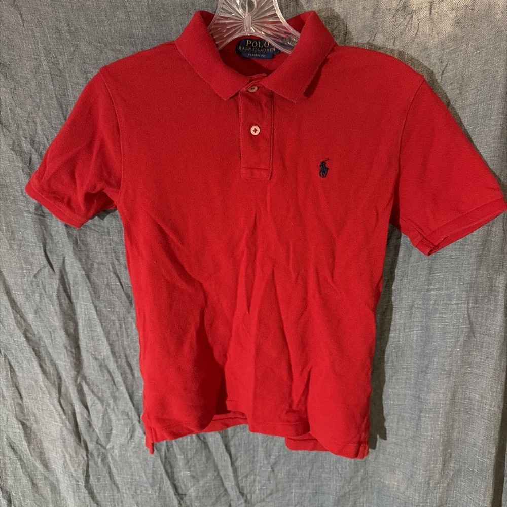 Polo Ralph Lauren Kids Red Short Sleeve Classic Fit Polo Shirt Size M 10-12